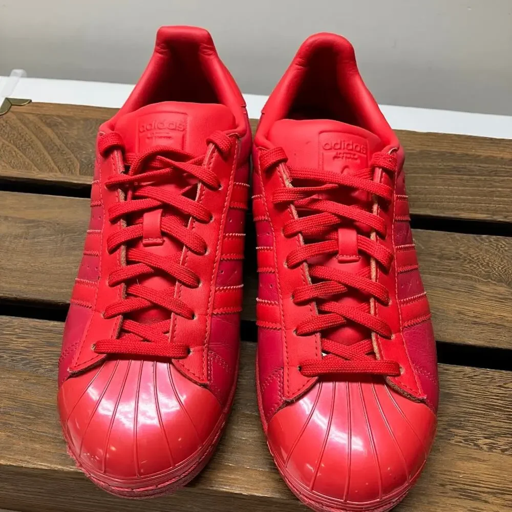 Adidas Superstar 'Glossy Toe Ray Red' Sneaker Shoes S76724 Women’s Size 8.5